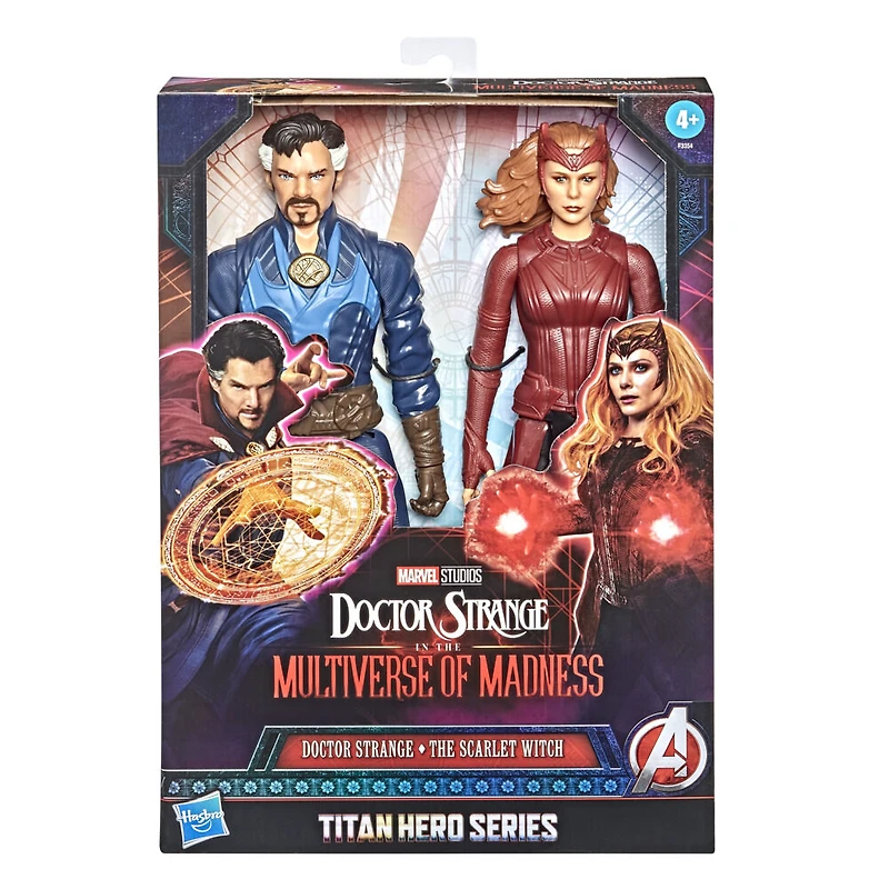 Marvel Avengers Titan Hero Doctor Strange in the Multiverse of Madness, Doctor Strange et The Scarlet Witch, pack de 2 figurines de 30 cm