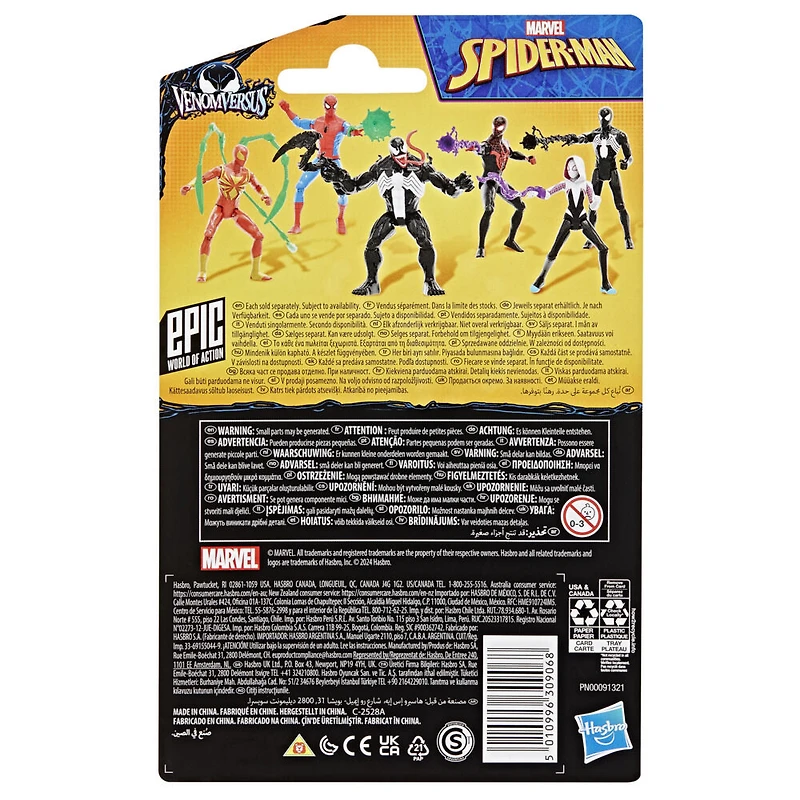 Marvel Spider-Man Epic Hero Series, figurine Spider-Man en costume de symbiote de 10 cm