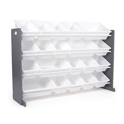Toy Organizer with 20 Bins, Grey/White