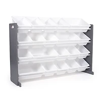 Toy Organizer with 20 Bins, Grey/White