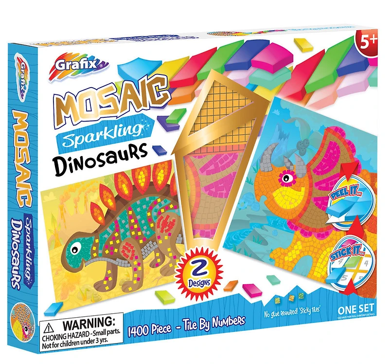 Dinosaure Étincelant En Mosaïque