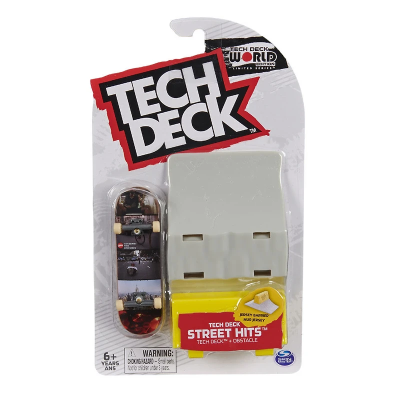 Tech Deck, Street Hits, Hopps Skateboards Fingerboard with Jersey Barrier Obstacle
