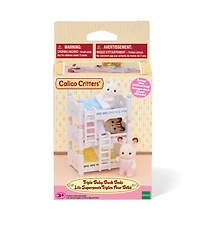Calico Critters Lits superposés triples pour bébé, ensemble de meubles de maison de poupée