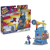 Marvel Stunt Squad Crane Smash, Spider-Man contre Green Goblin, coffret de figurines de 3,5 cm