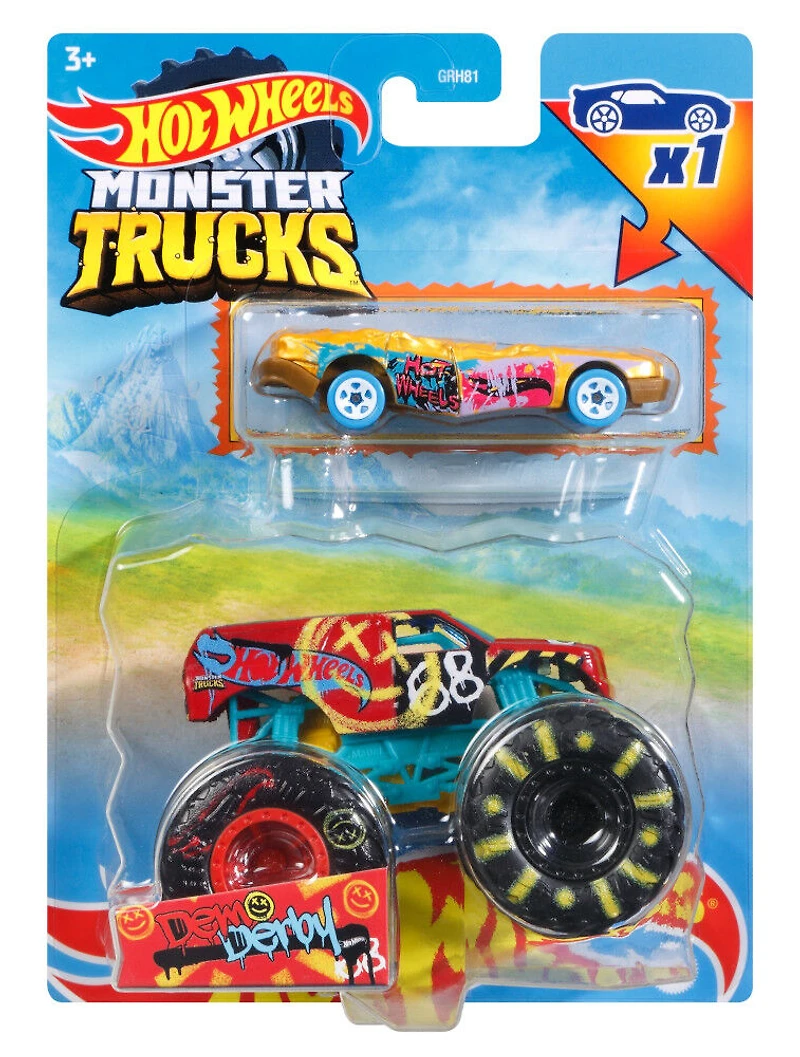 Hot Wheels Monster Trucks 1:64 Demo Derby Vehicle 2 Pack