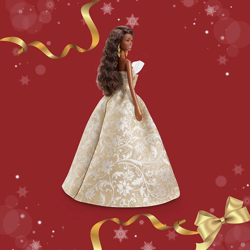 Barbie-Poupée Barbie Joyeux Noël 2025-avec robe argent et or