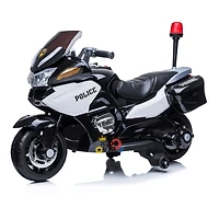 KidsVip 24V Police Motorcycle Black - English Edition