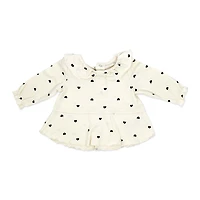 Baby Mode 3 Piece Legging and Headband Set: Cream Heart 3M