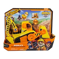 Rubble and Crew, Bark Yard Deluxe Bulldozer Construction Truck Toy with Lights, Sounds and Rubble Action Figure
