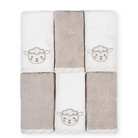Koala Baby 6-Pack Washcloths, Little Lamb