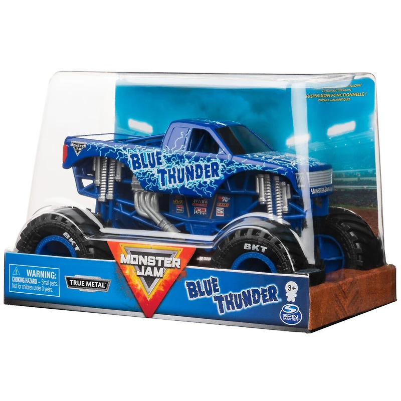 Monster Jam, Monster truck Blue Thunder officiel, véhicule en métal moulé à collectionner