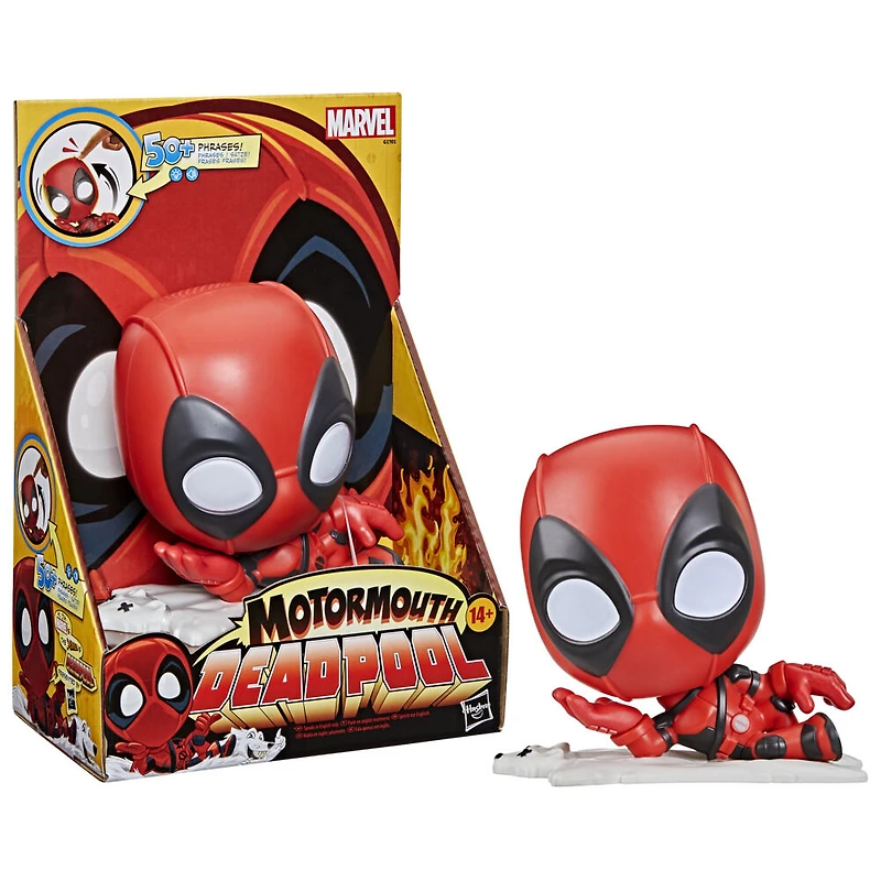 Marvel Motormouth Deadpool, 5-Inch (15cm) Electronic Talking Toy, Lights & Sounds, 50+ Phrases, Super Hero Toys - English Edition