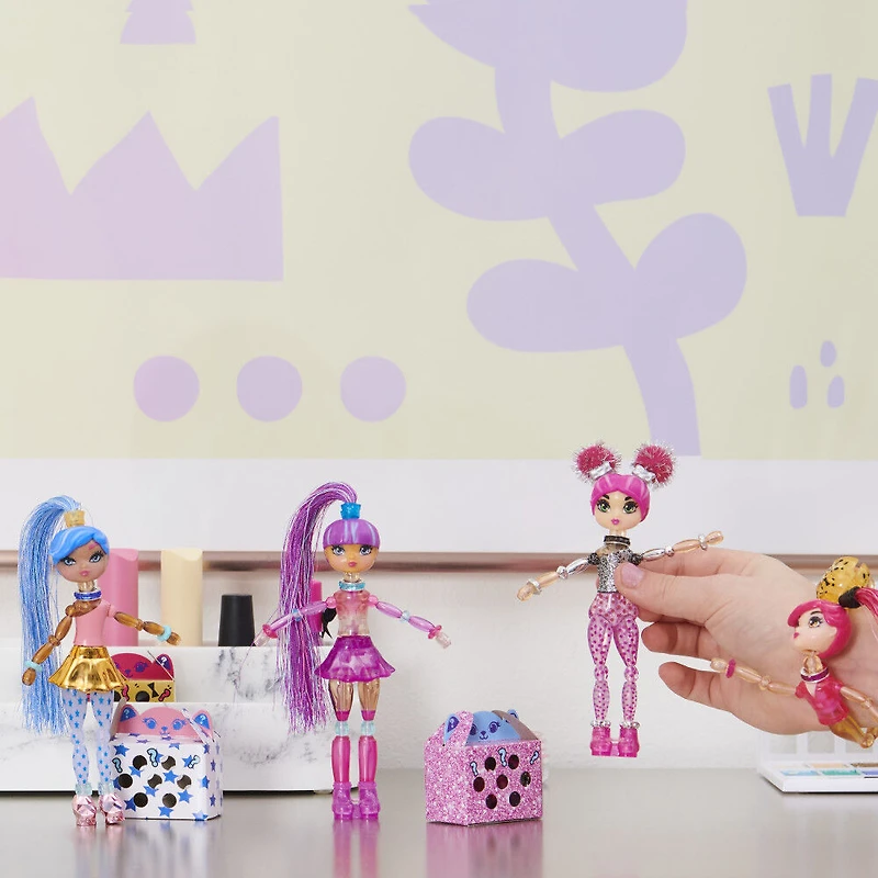 Twisty Girlz, Series 2, Ebon E. Transforming Doll to Collectible Bracelet with Mystery Twisty Petz