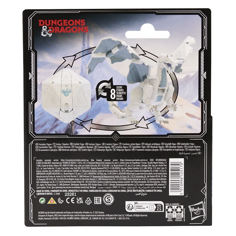 Dungeons and Dragons Dicelings, monstre-dé de collection D&D dragon blanc, figurine de dragon