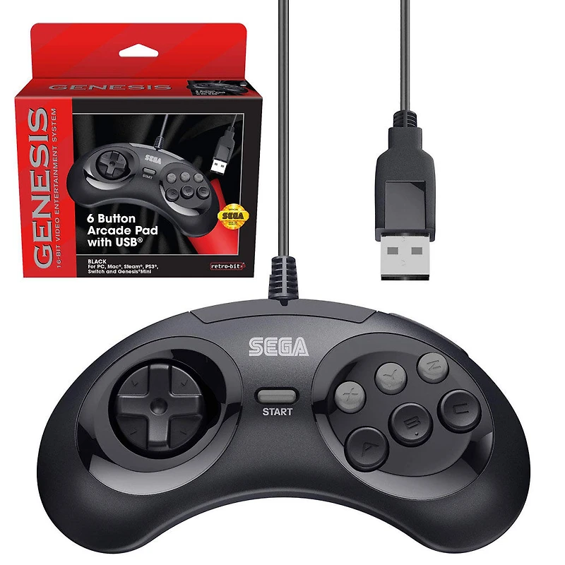 Sega Genesis Controller Black