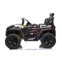 KidsVip 12V Kids and Toddlers 4WD Junior Sport Utility Ride On Buggy/UTV w/Remote Control - White - English Edition