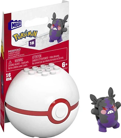 MEGA - Pokémon - Figurine articulée - Morpeko, Pokéball (22 pièces)
