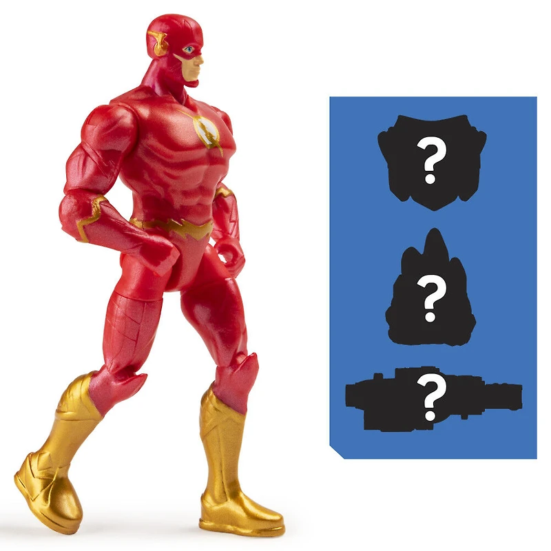 DC Comics, Figurine articulée The Flash de 10 cm avec 3 accessoires mystère