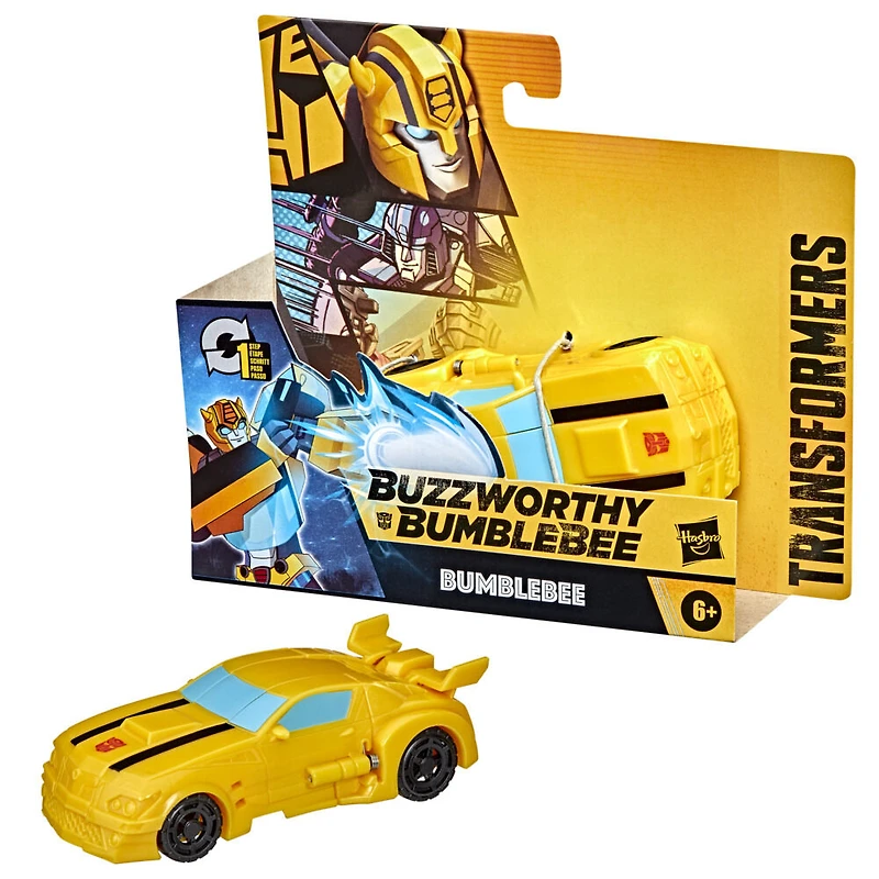 Transformers Buzzworthy Bumblebe, figurine Bumblebee à conversion 1 étape