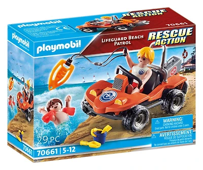 Playmobil - Secouriste avec voiturette et vacancier