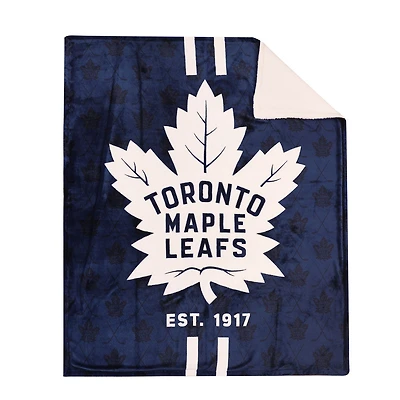 Couverture en polaire Sherpa à motif sportif des Maple Leafs de Toronto de la LNH(50 x 60)