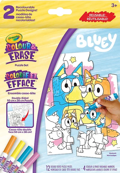 Ensemble de casse-tête réutilisable Crayola Colour & Erase, Bluey