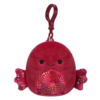 Squishmallows peluche à pince de 8,8 cm - Barella le poisson Betta framboise