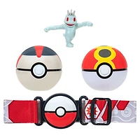 Pokémon - Ensemble de ceinture Clip 'N Go - Machoc (Machop) + Bis Ball et Chrono Ball (Repeat Ball and Timer Ball)