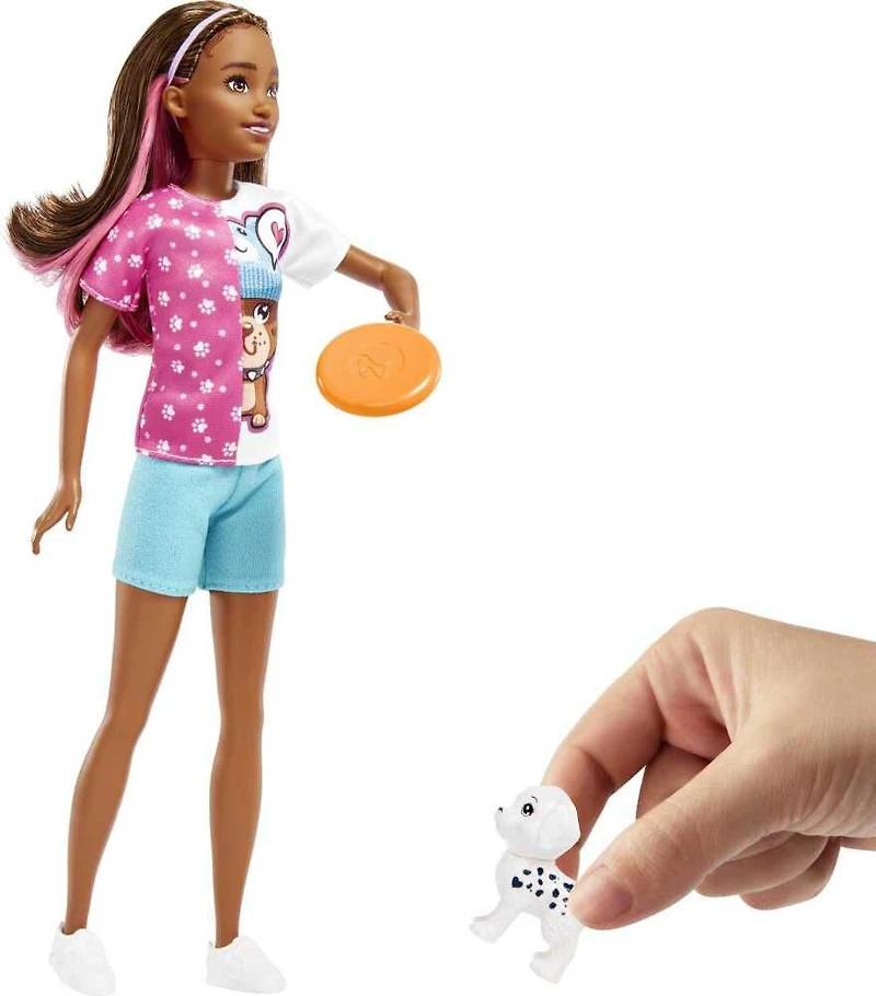 Barbie Toys, Skipper Doll and Dog Walker Set with Puppy and Accessories, First Jobs