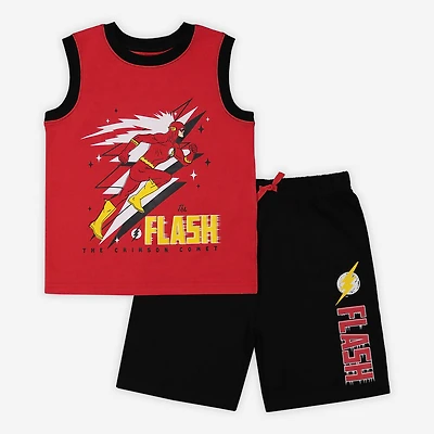 WB Heros 2 Piece Tank Top Short Set Red