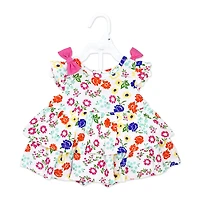 Sterling Baby 2 Piece Poplin Tiered Dress: Multi Floral
