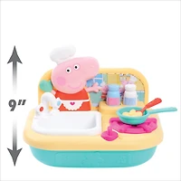 Peppa Pig Cooking Fun Table Top Kitchen with Realistic Sounds, Includes Play Food, Frying Pan and Spatula