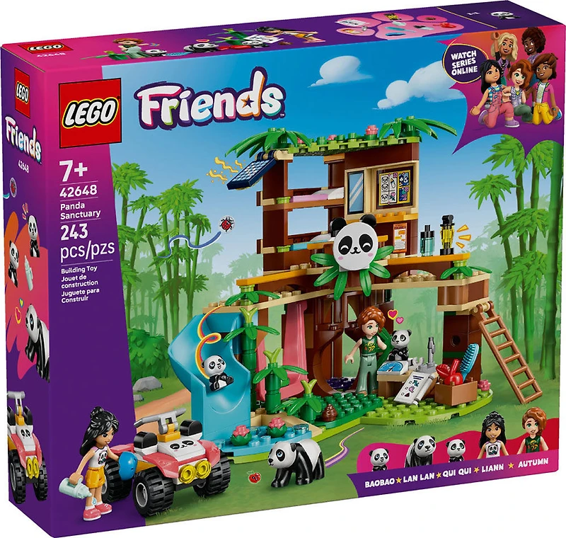 LEGO Friends Les Soins Animaliers au Sanctuaire des Pandas, Jouet d'Ensemble de Construction, 2 Minipoupées et 3 Figurines de Panda 42648