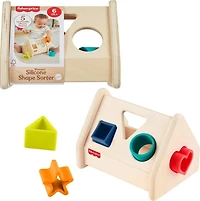 Fisher-Price Trieur de formes en silicone et bois, base en bois
