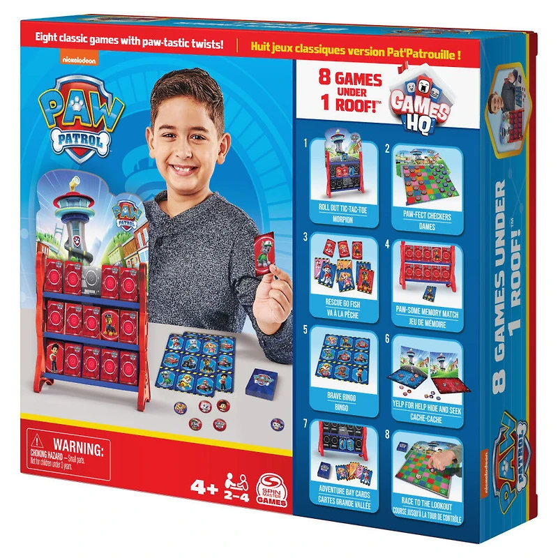 PAW Patrol, Games HQ Board Games for Kids Checkers Tic Tac Toe Memory Match Bingo Go Fish Card Games PAW Patrol Toys
