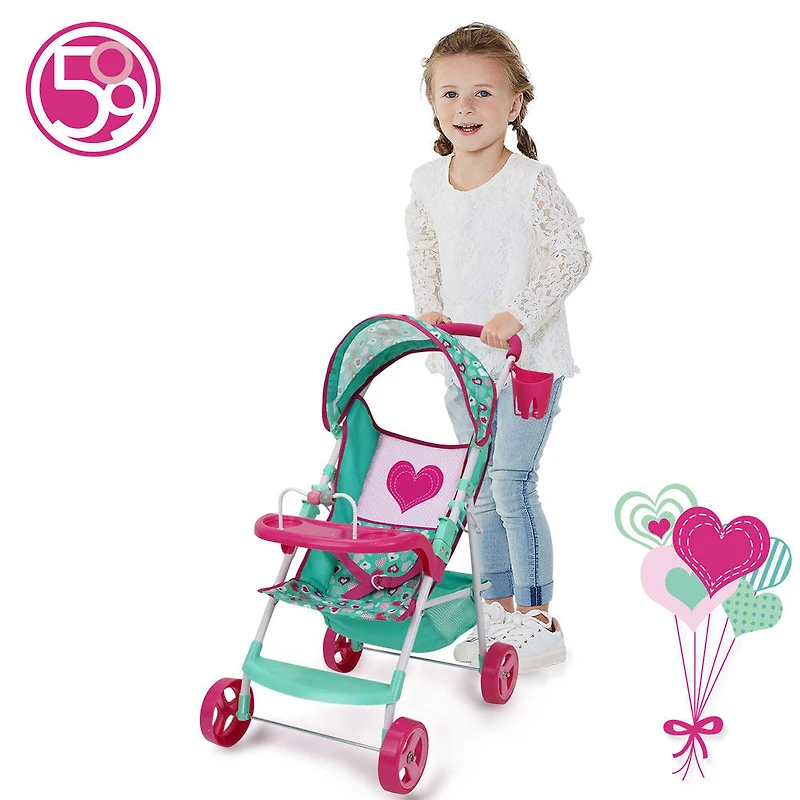 Poussette Sarah pour poupée, Mint Heart