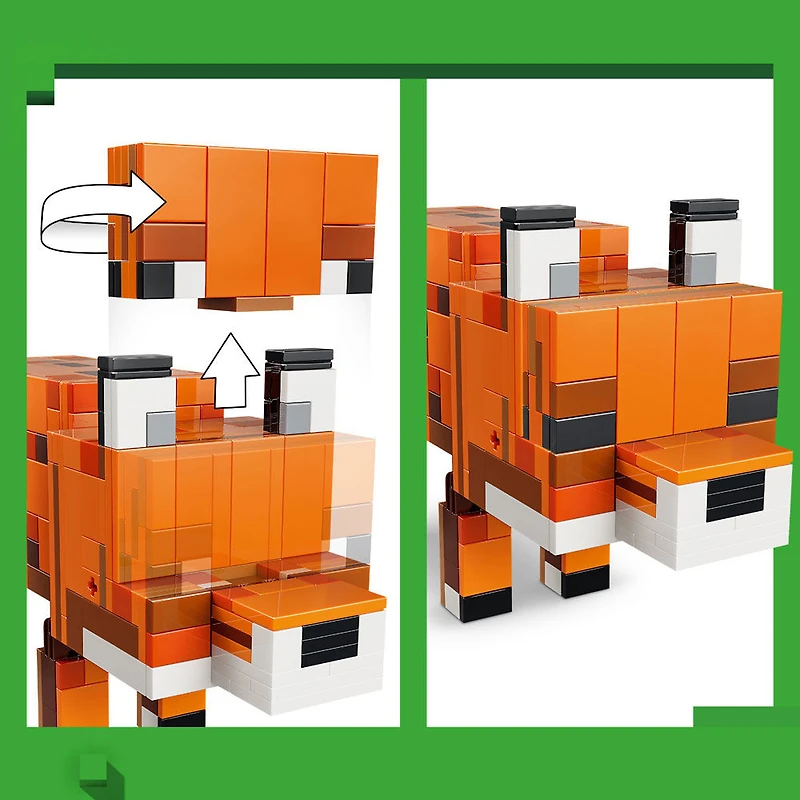 LEGO Minecraft Le Renard, Ensemble de Construction de Décoration de Jeu Vidéo, Jouet de Figurine d'Animal, Cadeau de Décoration de Jeu 21588