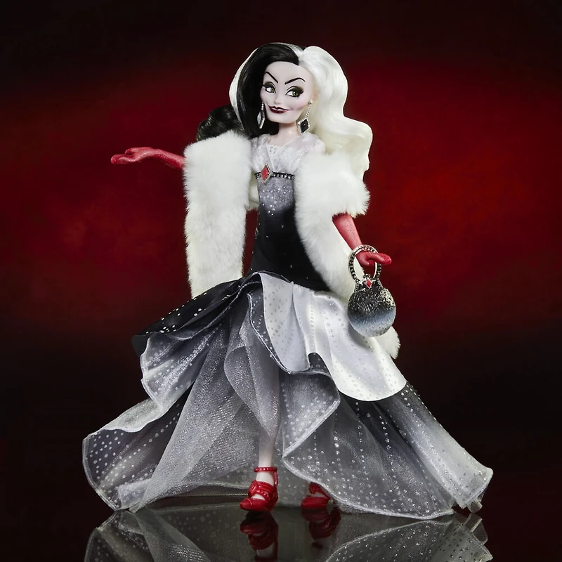 Disney Vilains, Style Series, poupée Cruella d'Enfer au style contemporain avec accessoires