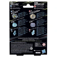 Beyblade X Bite Croc 3-60LF and Sting Unicorn 4-60P Top Dual Pack Set