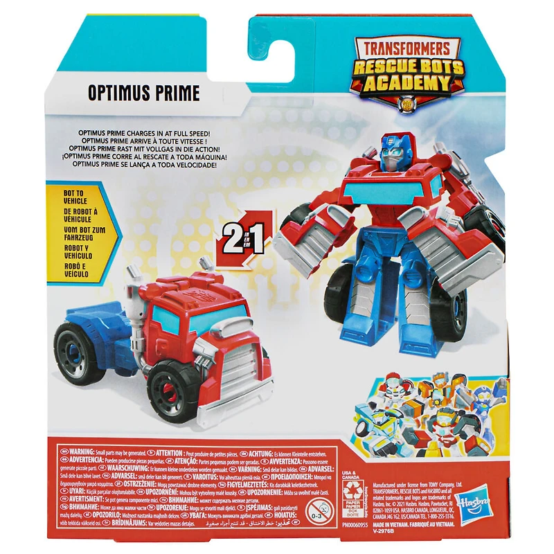 Transformers Rescue Bots Academy, figurine convertible Optimus Prime de 11 cm