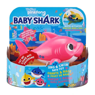 Jouet de bain rose Bébé Requin Robo Alive à piles pour chanter et nager par ZURU