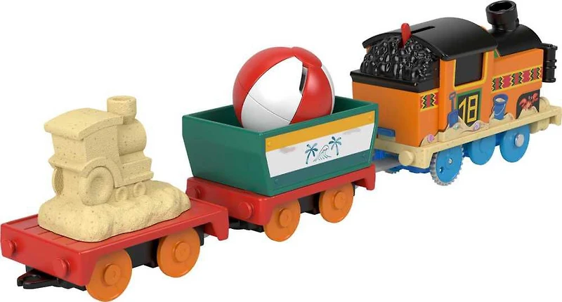 Thomas and Friends Beachy Nia Toy Train, Motorized Engine with Cargo, Preschool Toys