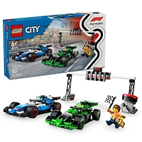 LEGO City F1 Grid with VCARB & Sauber Race Cars Building Toy - with a Light Gantry, Marshal and 2 Driver Minifigures - 60474