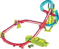 Hot Wheels Track Set, Neon Speeders Skyscraper Speed Circuit with 1 Hot Wheels Car