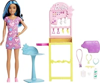 Barbie Toys, Skipper Doll and Ear-Piercer Set with Piercing Tool and Accessories, First Jobs