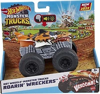 HotWheels - Monster Trucks Destruction Féroce - Véhicule Tiger Shark Sons et Lumières