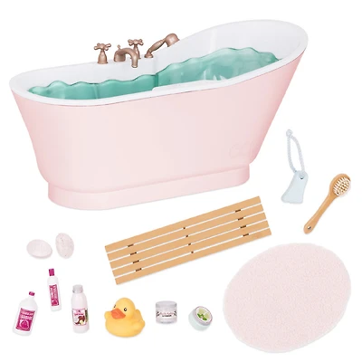 OG Bath And Bubbles Set, Our Generation, Ensemble de bain avec bruits d'eau pour poupées de 18 po