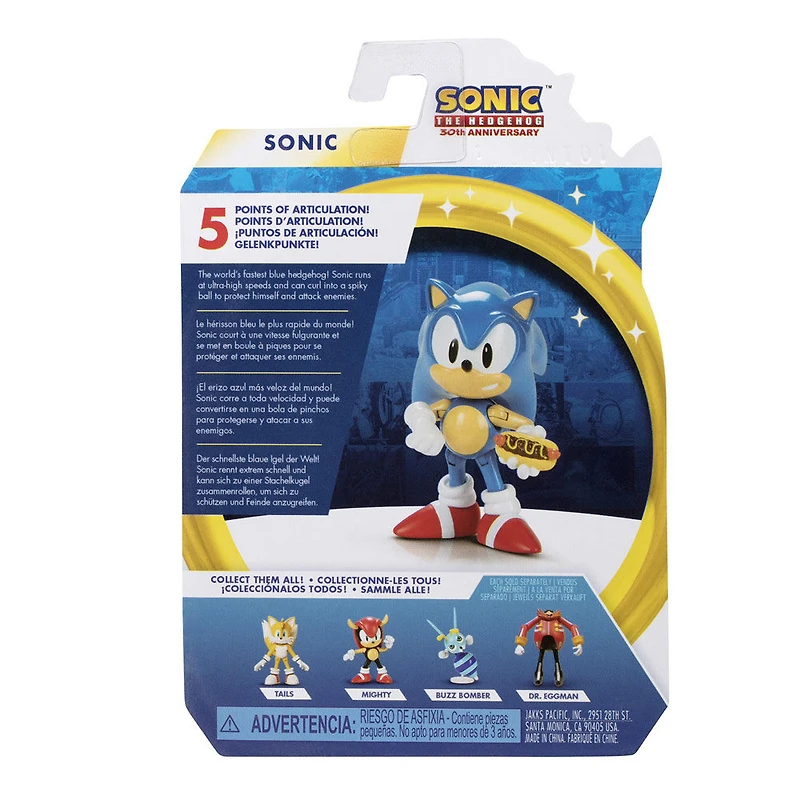 Figurines articulées de 2,5po de Sonic The Hedgehog - Sonic et Hot-dog