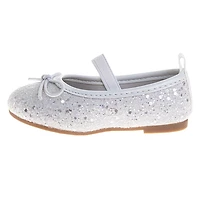 Ballerines blanches pailletées pour petites filles, taille