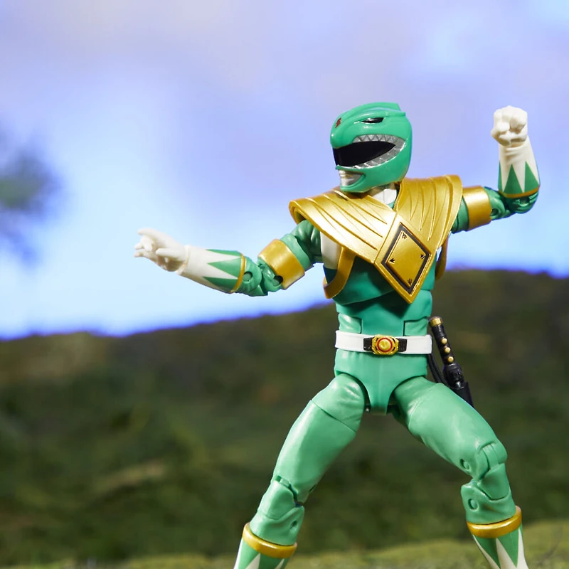 Power Rangers Lightning Collection Mighty Morphin, figurine de Ranger vert, avec accessoires